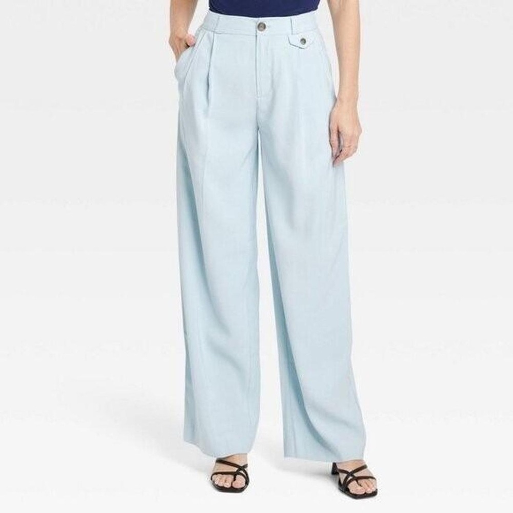 a new day Women's Sky Blue Wide-Leg Trousers